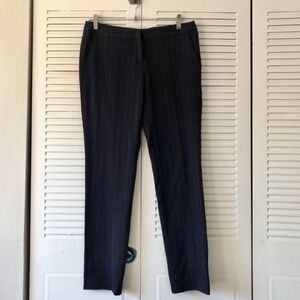 Ankle Length Plaid Pants w/ Pockets - Amanda + Chelsea - Navy Blue - Small